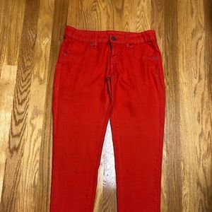 LF Carmar Red Orange Skinny Ankle Jeans 28